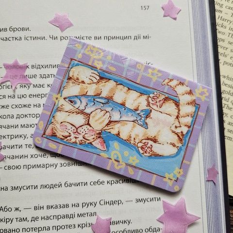 Magnetic bookmark "Cat in a box 3"