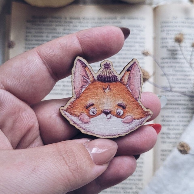 Badge " Fox", Wood