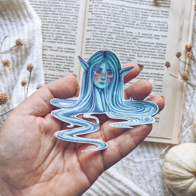 Sticker "Maiden of rivers", Glossy self-adhesive paper