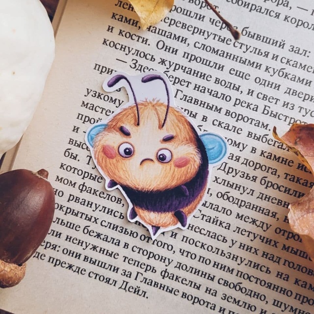 Sticker "Gloomy Bee", Self-adhesive paper with matte lamination