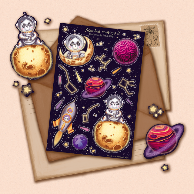 Stickers "Space Adventures 2", Self-adhesive paper
