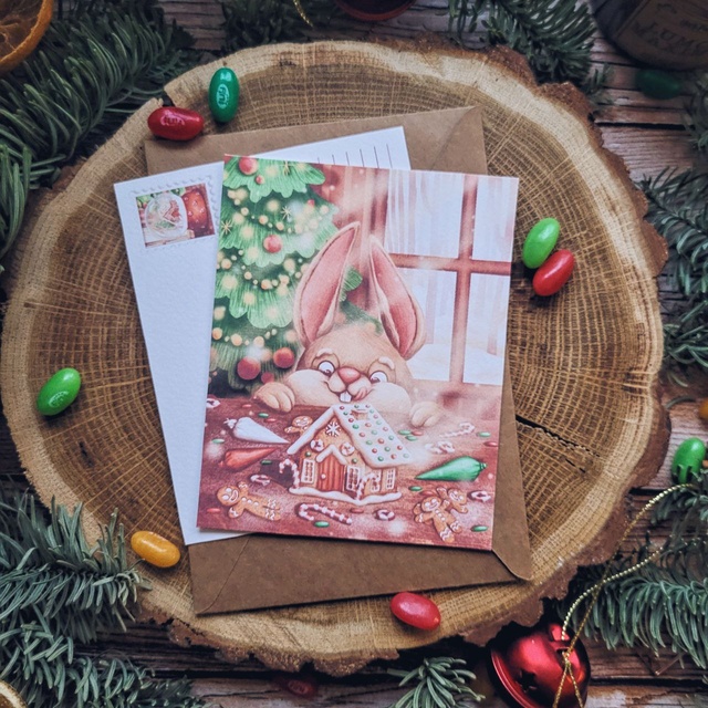 Postcard "Winter traditions", Thick matte photo paper