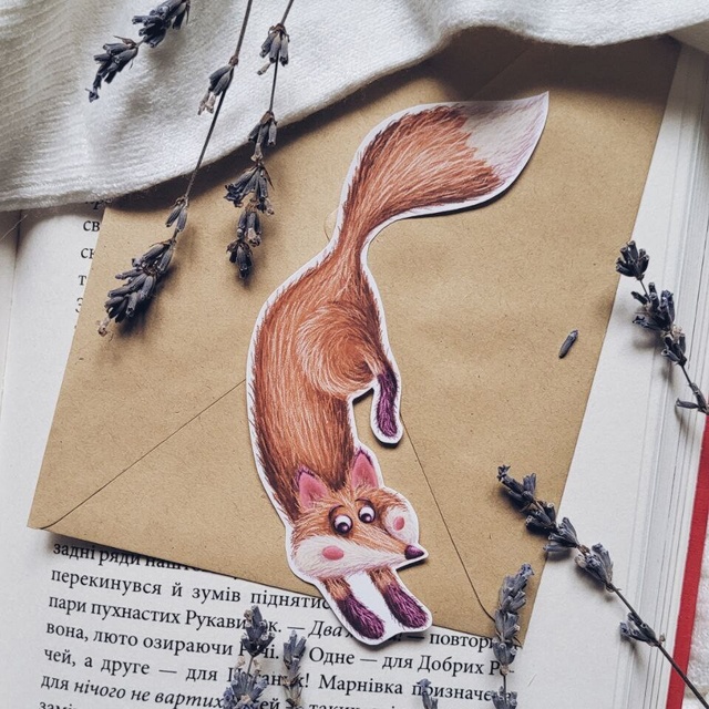 Sticker "The fox is in a hurry", Self-adhesive paper with matte lamination
