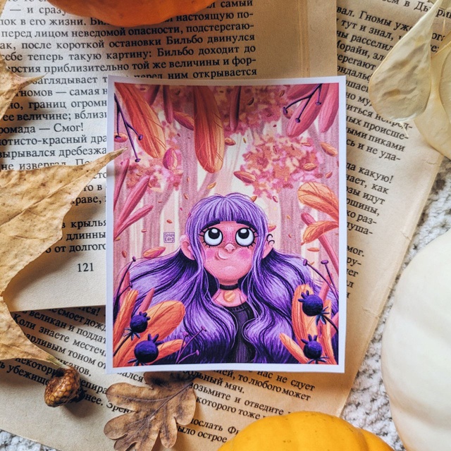 Sticker "Bright autumn", Glossy self-adhesive paper