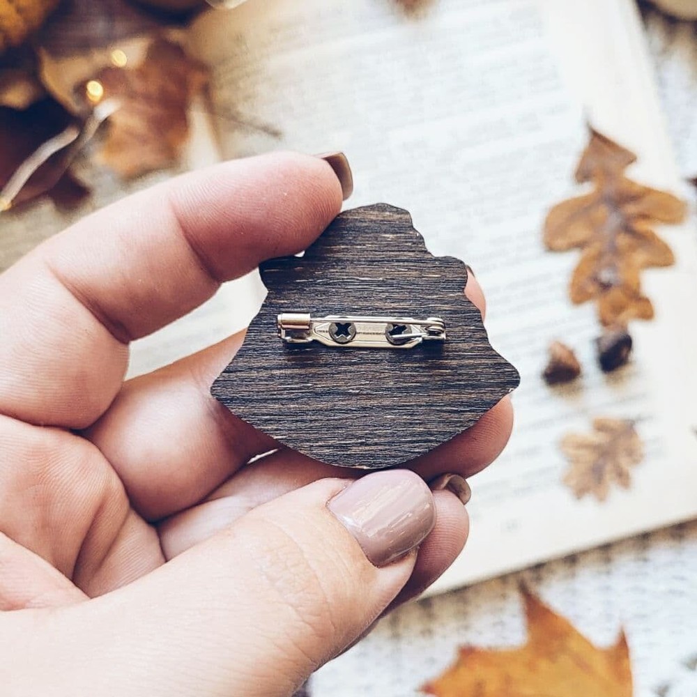 Badge " Raccoon", Wood