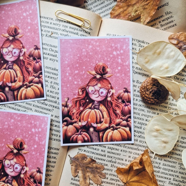 Sticker "Pumpkins", Self-adhesive paper with matte lamination
