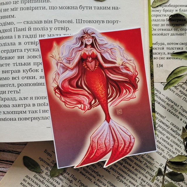Sticker "Villain mermaid", Glossy self-adhesive paper