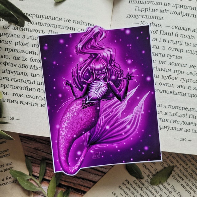 Sticker "Horror mermaid", Glossy self-adhesive paper