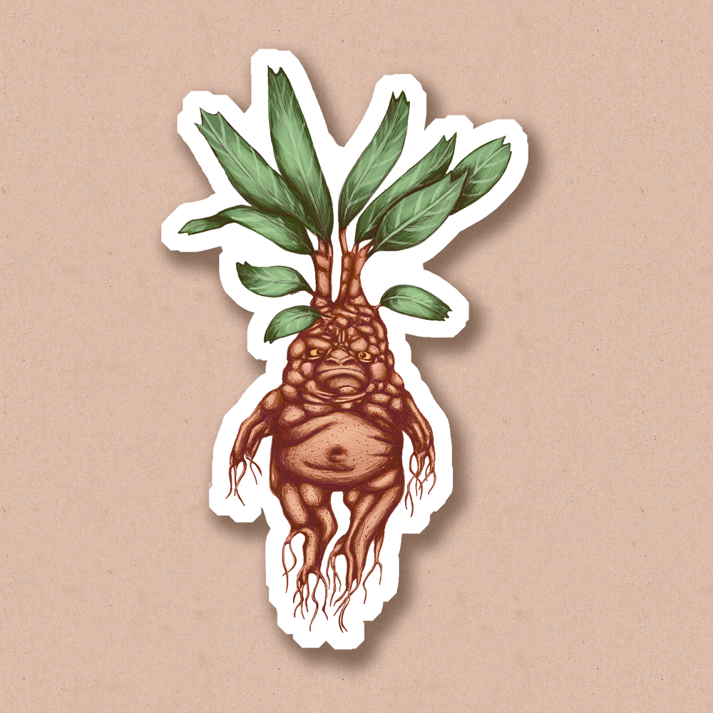 Sticker "Mandrake", Glossy self-adhesive paper