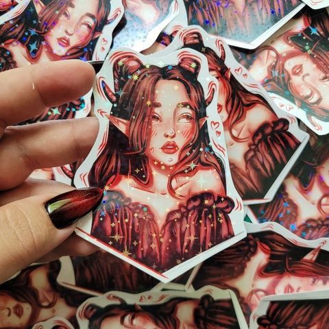 Sticker holographic "Fairy", Film with holographic lamination