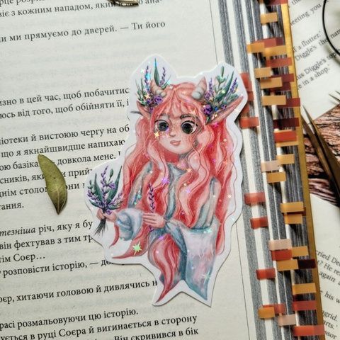Stickers holographic "Virgin of flowers", Film with holographic lamination