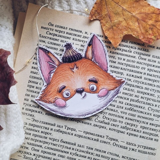 Sticker "A fox in a hat ", Self-adhesive paper with matte lamination