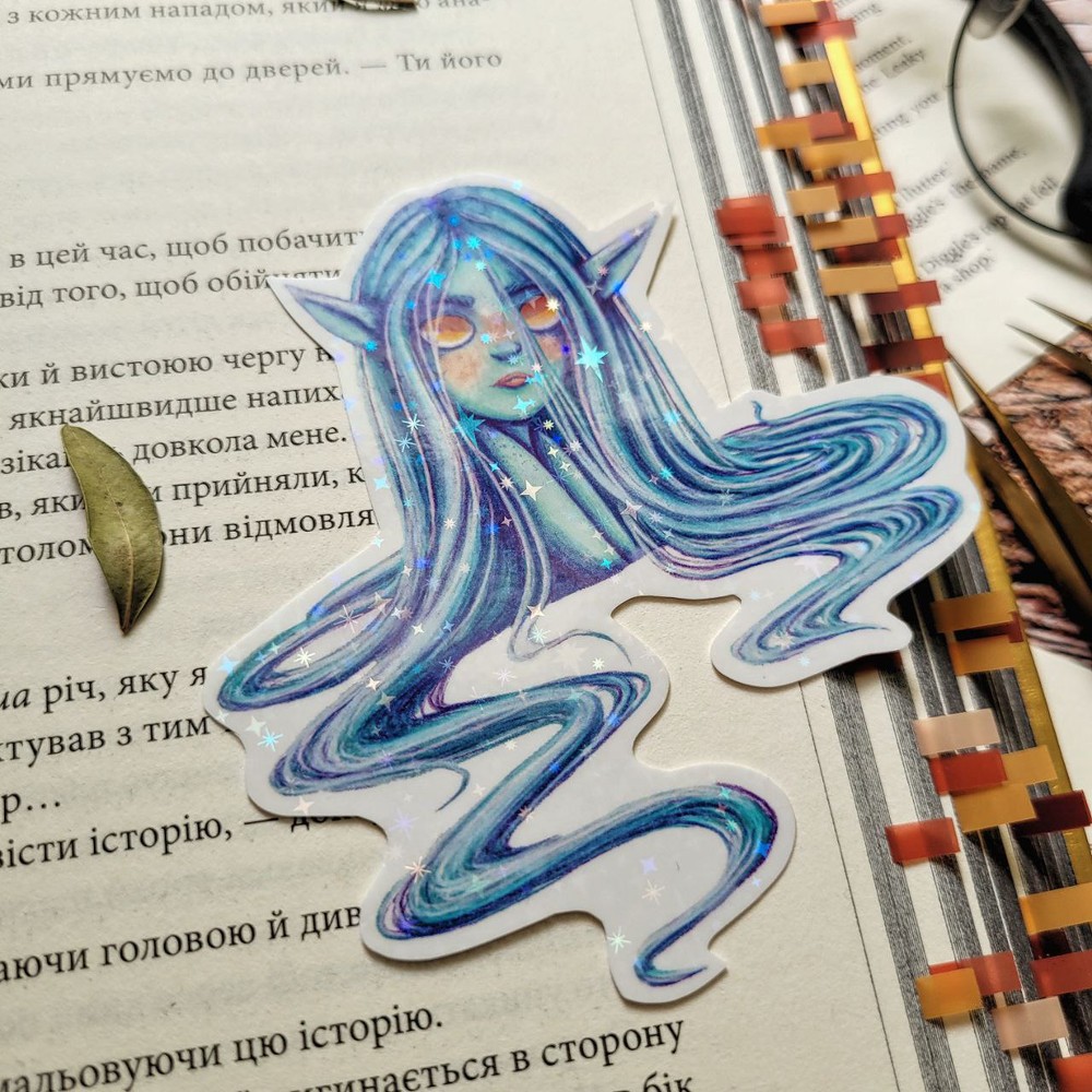 Stickers holographic "Maiden of rivers", Film with holographic lamination