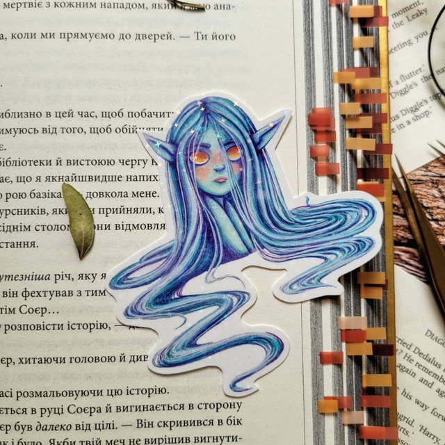 Stickers holographic "Maiden of rivers", Film with holographic lamination