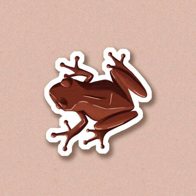 Sticker "Chocolate frog 2", Self-adhesive paper with glossy lamination