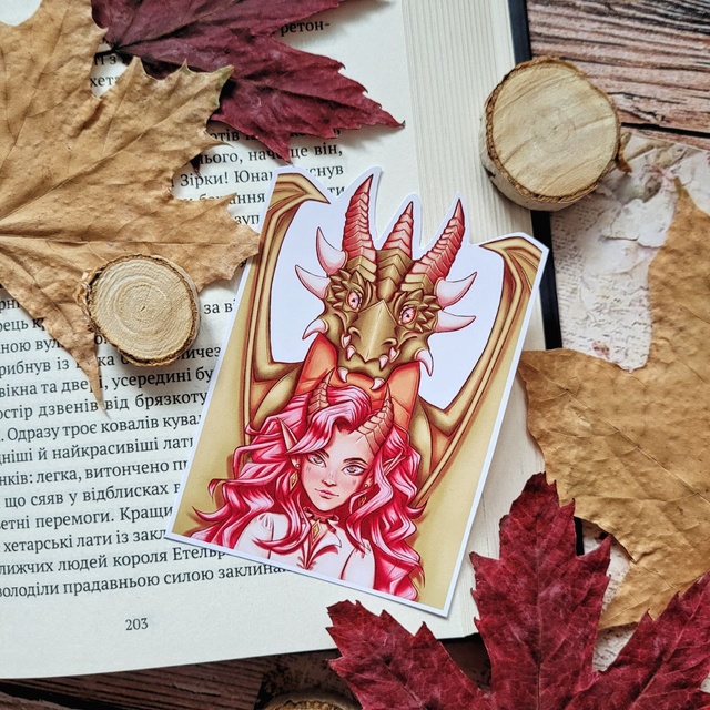 Sticker "Dragon girl ", Glossy self-adhesive paper