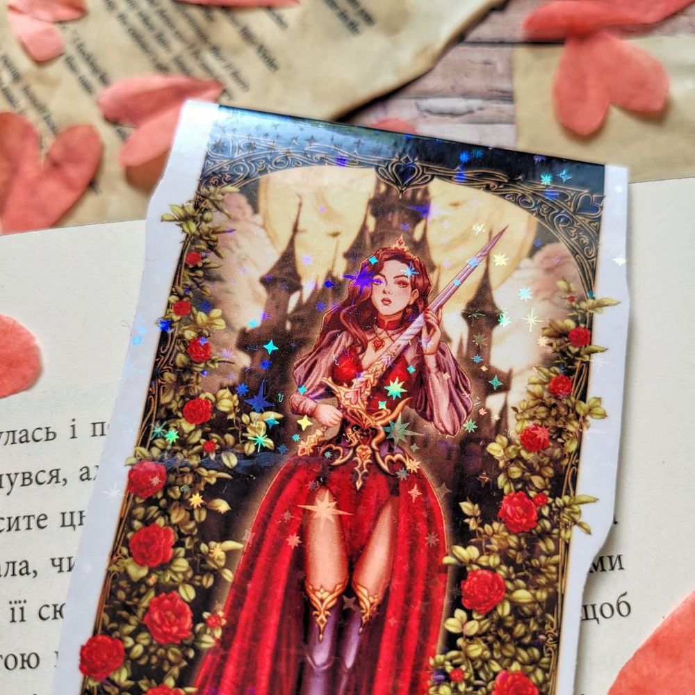 Holografic magnetic bookmark "Queen of Hearts"