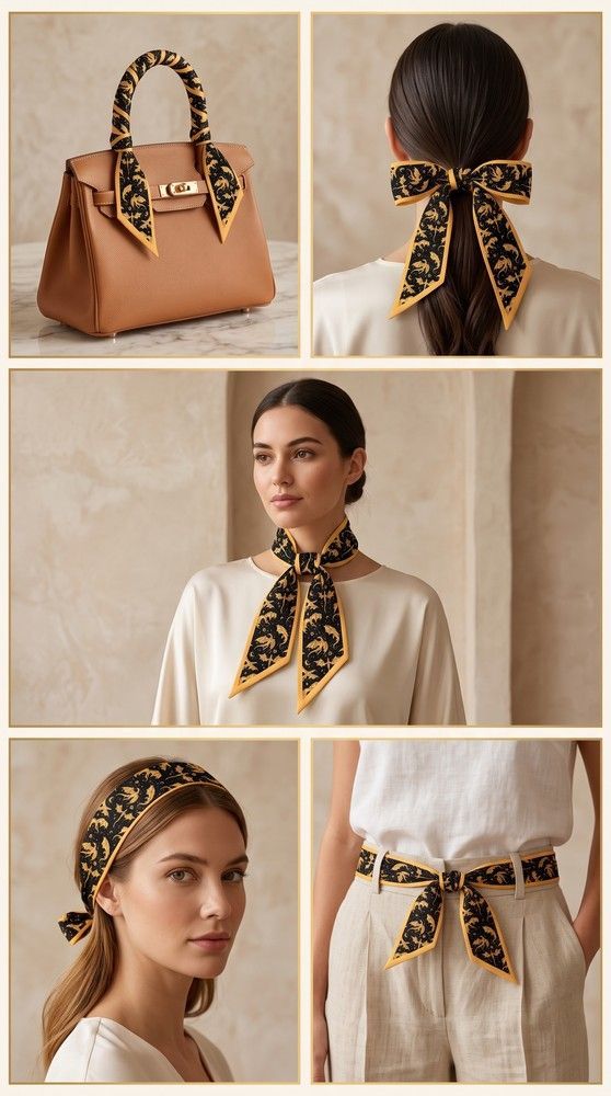 Twilly Scarf "Golden Dragons"