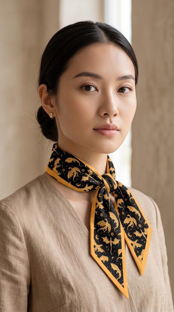 Twilly Scarf "Golden Dragons"
