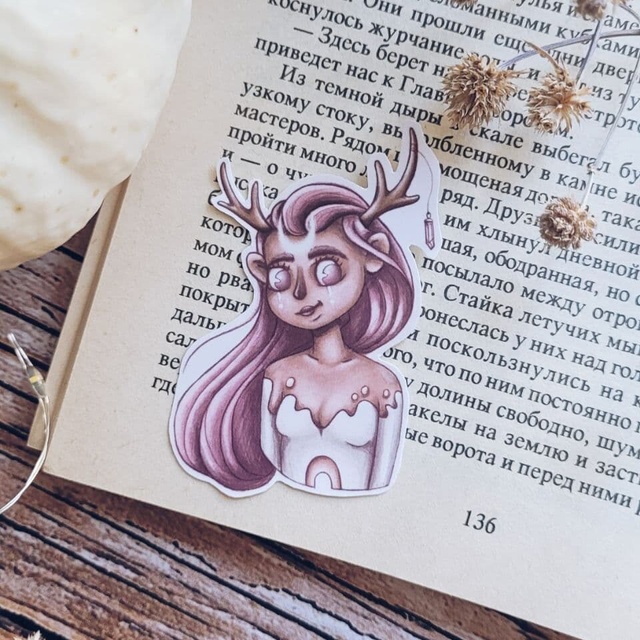 Sticker "Elf girl ", Self-adhesive paper with matte lamination
