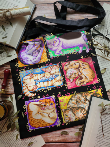 Tote bag "Cats in boxes"