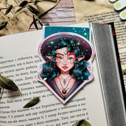 Holografic magnetic bookmark "Elf Witch"