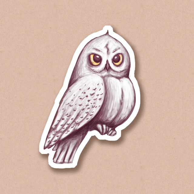 Sticker "Hedwig the owl", Glossy self-adhesive paper
