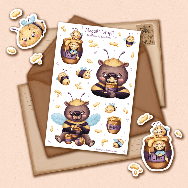 Stickers "Honey stories", Self-adhesive paper