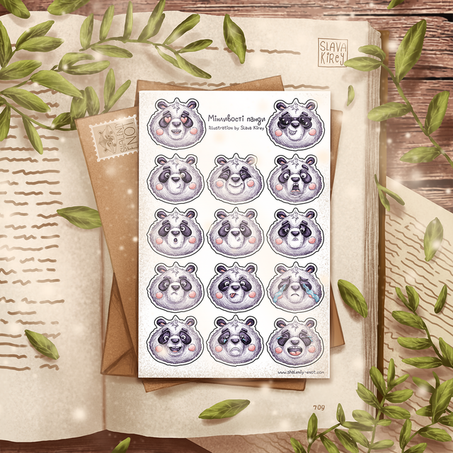 Stickers "Variable Pandas", Self-adhesive paper