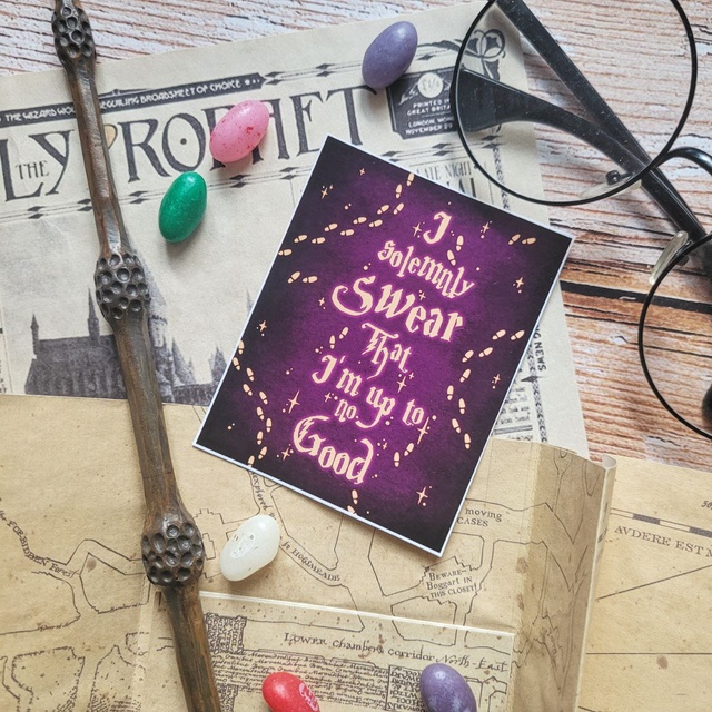 Sticker "I solemnly swear that I'm up to no good", Glossy self-adhesive paper