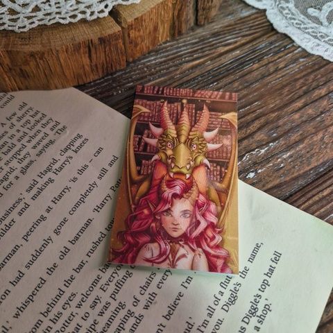 Магнітна закладинка "Дракони і книжки"