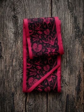 Twilly Scarf "Dark Love"