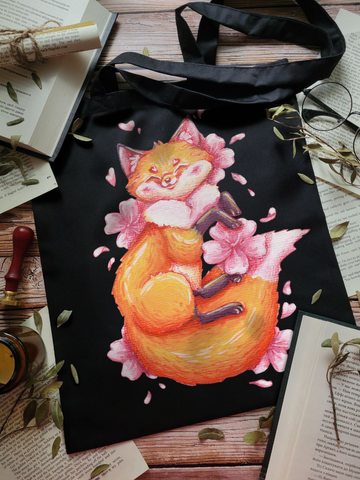 Tote bag "Fox and Sakura"