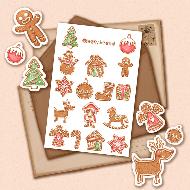 Stickers "Gingerbread colored", Self-adhesive paper