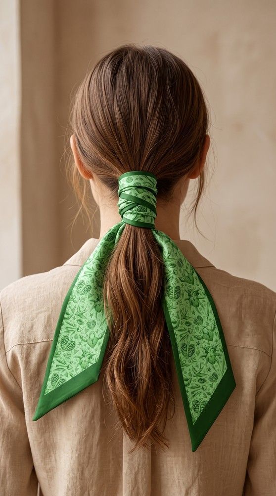 Twilly Scarf "Green Love"