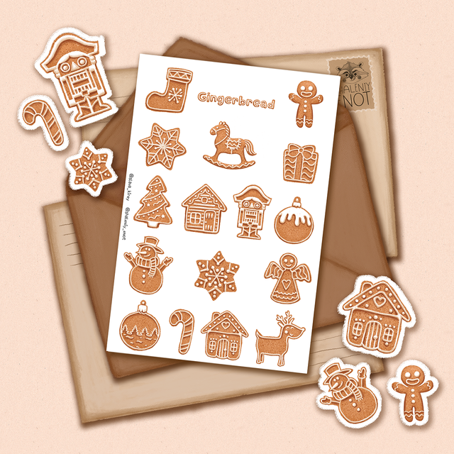 Stickers "Gingerbread", Self-adhesive paper
