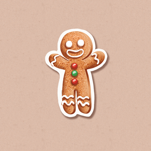 Sticker "Gingerbread man", Self-adhesive paper with matte lamination