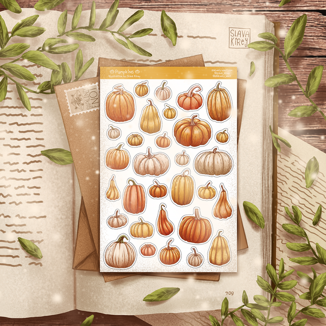 Stickers "Pumpkins", Self-adhesive paper
