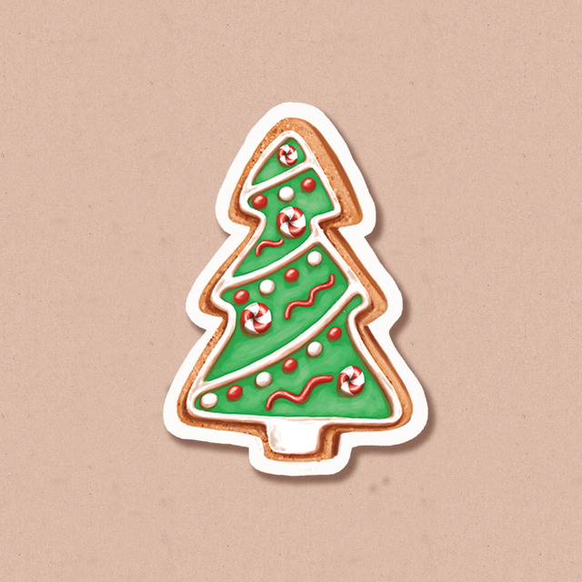 Sticker "Gingerbread tree", Self-adhesive paper with matte lamination