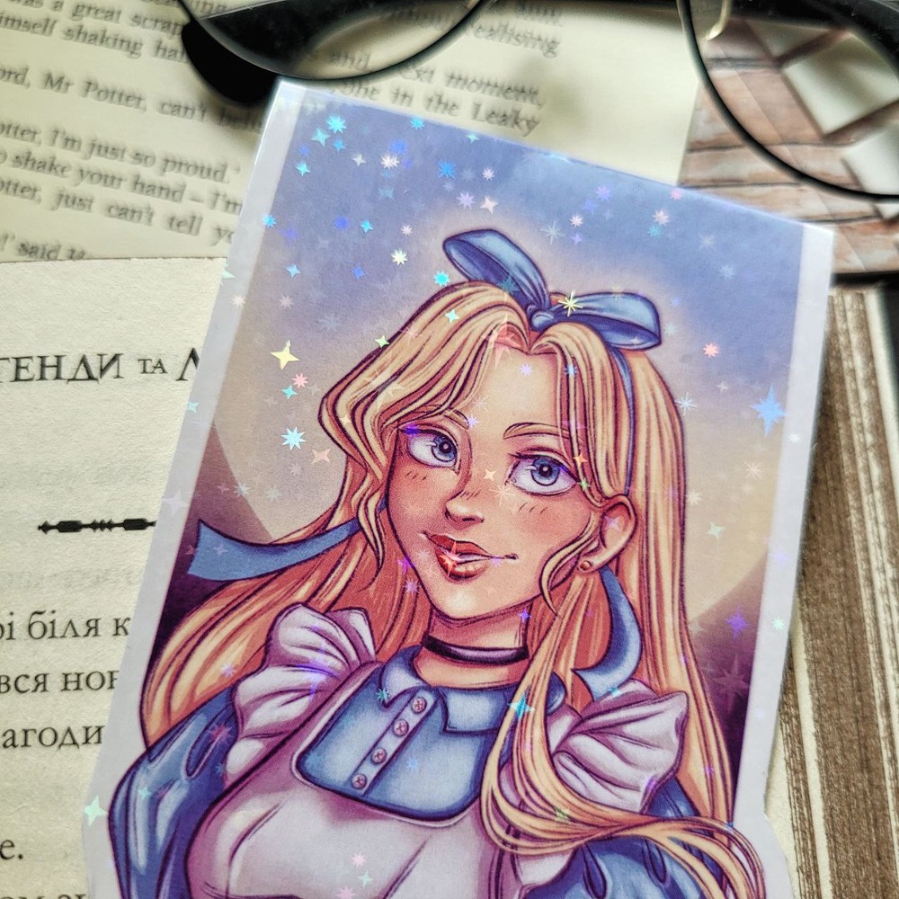 Holografic magnetic bookmark "Alice"