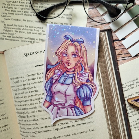 Holografic magnetic bookmark "Alice"